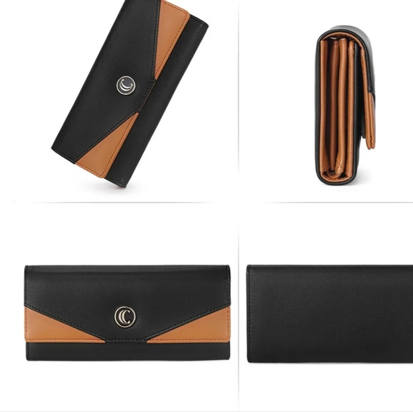 Cluci Mile Large Stylish Wallet. Black/brown NWOT - Picture 5 of 10